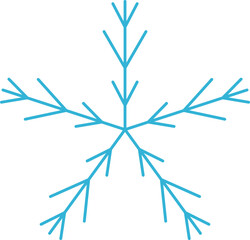 Frozen snowflake symbol collection vector illustration. SImple line blue snowflakes isolated on white background for abstract christmas celebration design or winter season decoration ornament