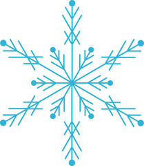 Frozen snowflake symbol collection vector illustration. SImple line blue snowflakes isolated on white background for abstract christmas celebration design or winter season decoration ornament
