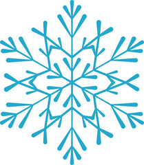 Icy snowflakes winter decoration collection vector illustration. Set of flat blue line snowflake icons on white background for new year celebration design or winter season festive ormament decoration