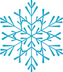 Icy snowflakes winter decoration collection vector illustration. Set of flat blue line snowflake icons on white background for new year celebration design or winter season festive ormament decoration