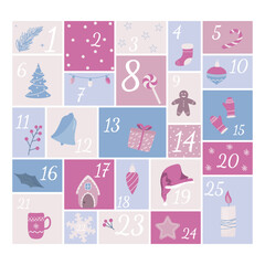 christmas elements collection, advent calendar