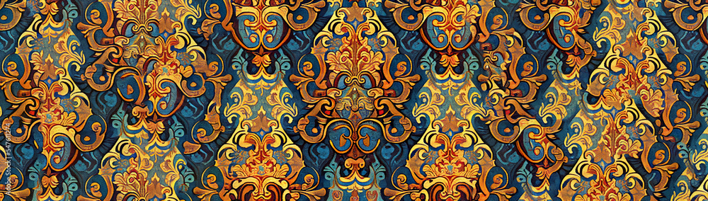 Wall mural Colorful wallpaper brocade pattern