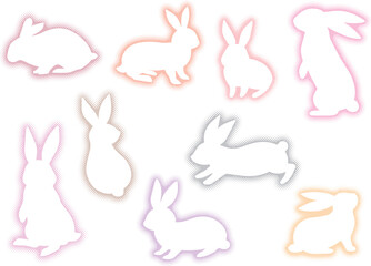 2023 和風 卯のシルエット年賀状