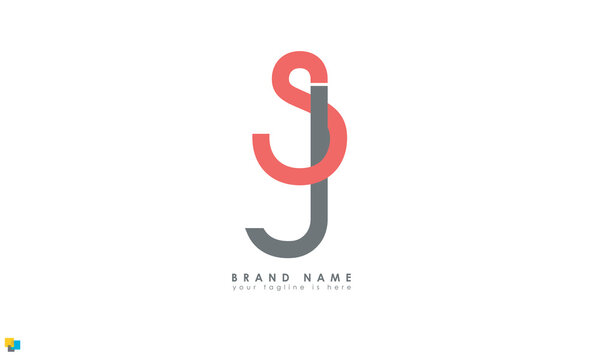Alphabet letters Initials Monogram logo SJ, JS, S and J