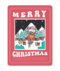 Merry Christmas and happy new year greeting card illustration