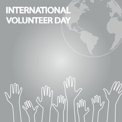 Obraz premium international volunteer day concept vector design