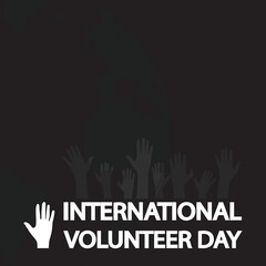 international volunteer day concept vector design