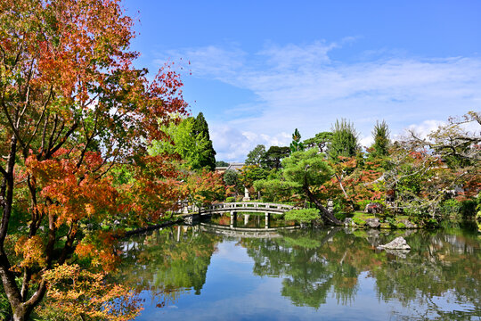 Eikando in Kyoto, where the autumn leaves have begun to change color