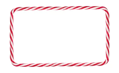 Rolgordijnen Candy cane, christmas frame isolated on white background © rangizzz