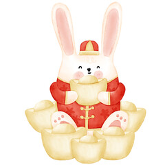 Chinese rabbit new year illustration
