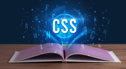 Technology abbreviation coming out from an open book