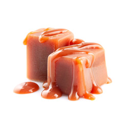 Caramel candy with caramel topping