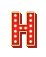 Alphabet Bulb Red Light H