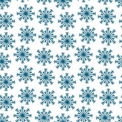 Seamless christmas snowflake background. Winter Snow Flakes hand drawing Seamless pattern
