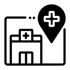 medical hospital location icon illustration