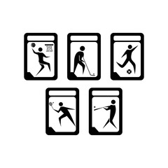 illustration sports card, a simple flat design
