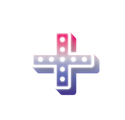 Obraz premium 02 Symbol Pink Blue Bulb Light Plus Sign