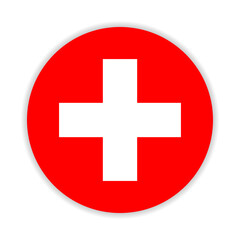 Round flag of Switzerland. Vector Illustration.