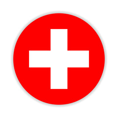 Round flag of Switzerland. Vector Illustration.