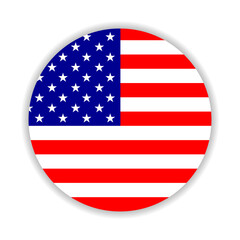 Round flag of America. Vector Illustration.