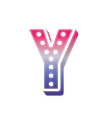 Alphabet Pink Blue Bulb Light Y