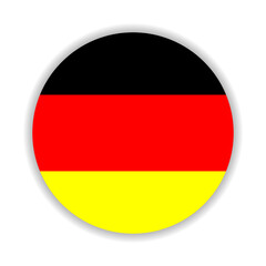 Round flag of Germany. Vector Illustration.