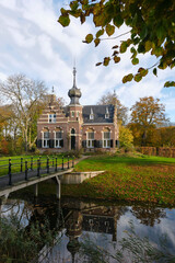 Fototapeta na wymiar View on Martenastate on the Martenastate estate in the Frisian village of Koarnjum or Cornjum. inhabited since the 15th century by several noble families. 
