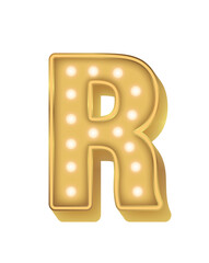 Alphabet Gold Bulb Light R