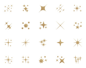 set of sparkle icons, glitter, effect