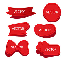 set of red labels
