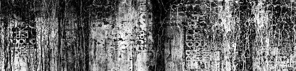 Abstract grunge lettering background. Urban cyber punk wide illustration	