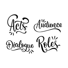 Template for a production house as some actions written on it background illustrated 