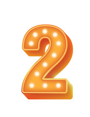 02 Number Alphabet Bulb Light Orange 2