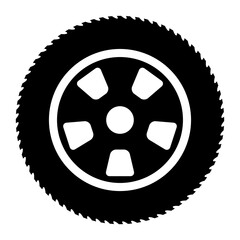 Auto car wheel icon, vehicle tire rim symbol, automotive race sport sign vector illustration