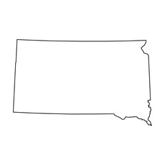 South Dakota map shape, united states of america. Flat concept icon symbol vector illustration