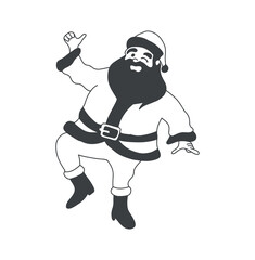 hand drawing santa clause with black and white style