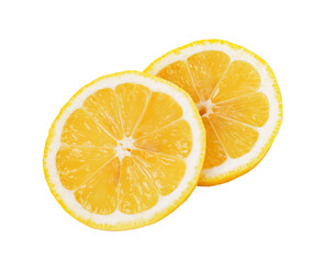 Fresh lemon slices on transparent png
