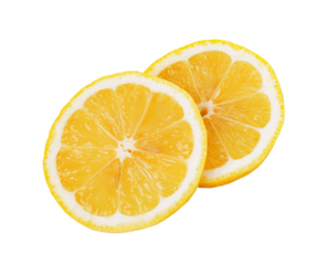Fresh lemon slices on transparent png