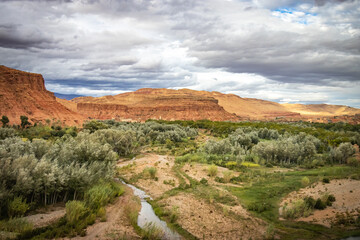 canyon, valley of roses, morocco, oasis, river, m'goun, high atlas mountains, north africa,