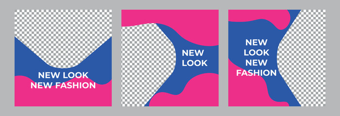 Set Of Editable Modern Social Media Post Template. Suitable For Fashion Sale, Discount, New Product For Social Media Posts