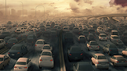 Fototapeta premium traffic jam in the city