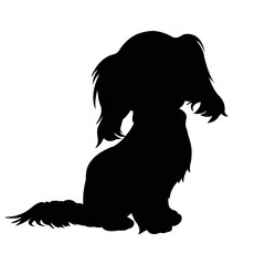 Dog silhouette vector isolated on white background animals silhouette set coloring book kids