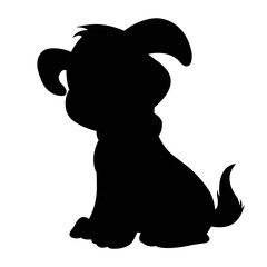 Dog silhouette vector isolated on white background animals silhouette set coloring book kids