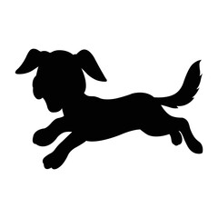 Dog silhouette vector isolated on white background animals silhouette set coloring book kids