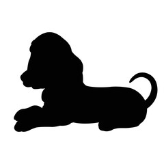 Dog silhouette vector isolated on white background animals silhouette set coloring book kids