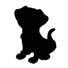 Dog silhouette vector isolated on white background animals silhouette set coloring book kids