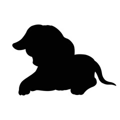 Dog silhouette vector isolated on white background animals silhouette set coloring book kids