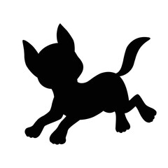 Dog silhouette vector isolated on white background animals silhouette set coloring book kids