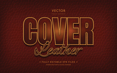 Vector Editable Text Effect in Leather Style