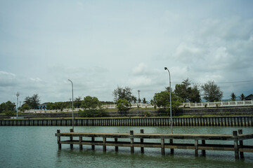 a small harbor for fish fishermen anchored in Yogyakarta, Indonesia